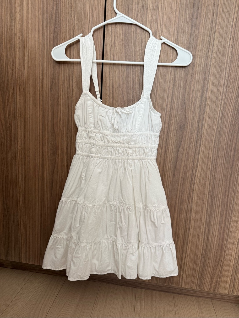 Sunday Best White Mini Sundress with Smocked Waist
